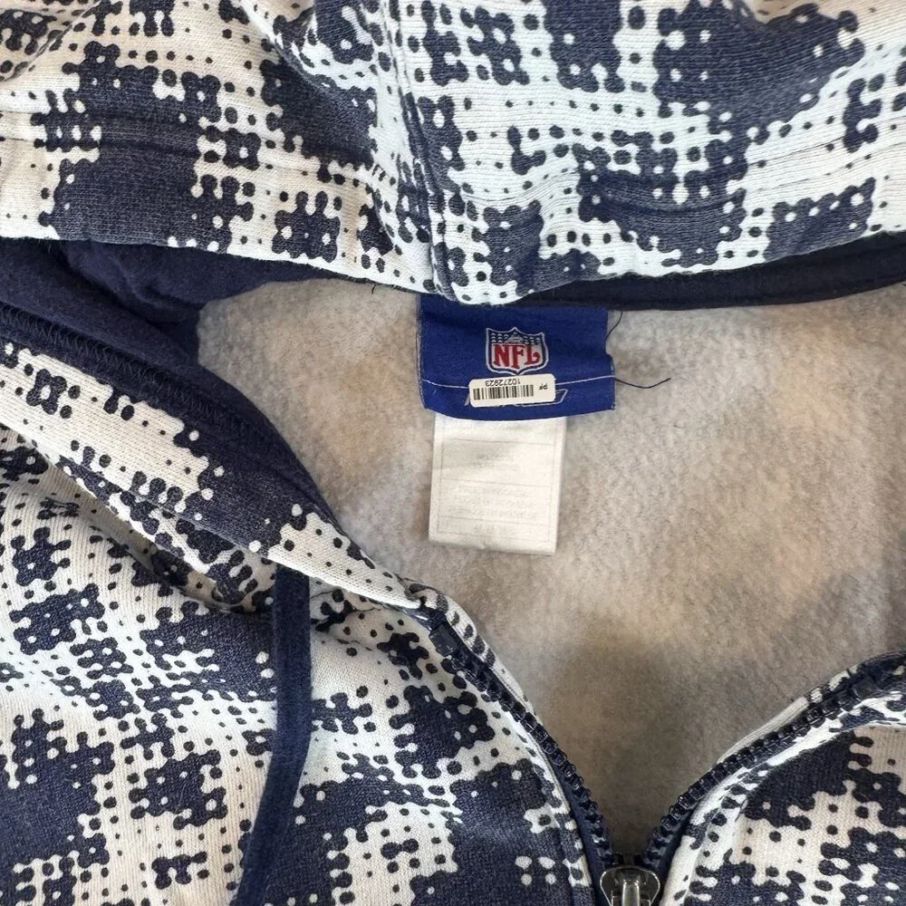 Reebok NFL Dallas Cowboys Football On Field Blue Zip Hoodie Digital Camo Mens M